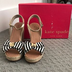 Kate spade bow wedge heels